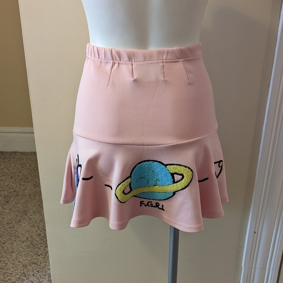 Funny Guerilla pale pink mini skirt with space theme size xs - Picture 3 of 7